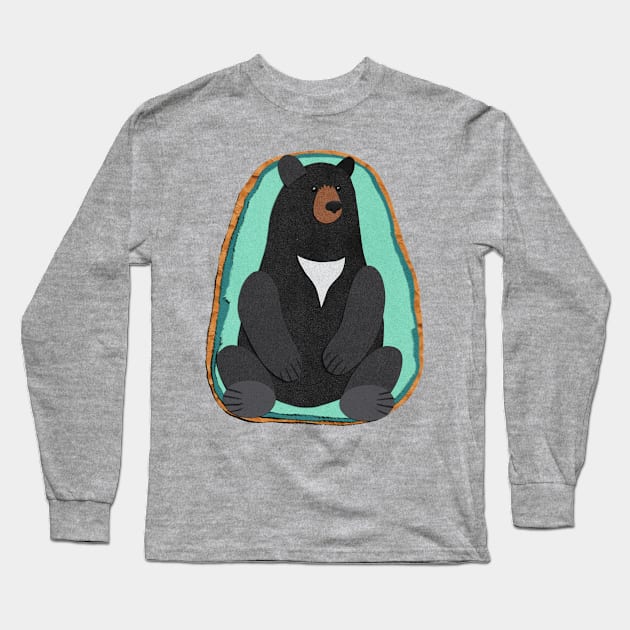 Paper craft black bear Long Sleeve T-Shirt by Black Squirrel CT